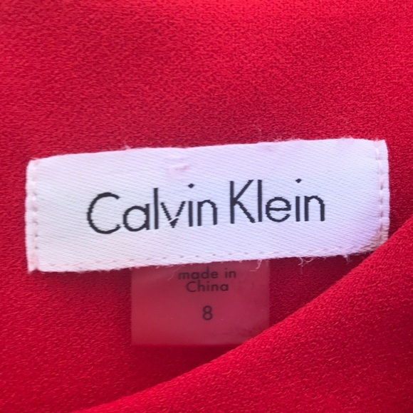 CALVIN KLEIN Size 8 red sheath dress - Picture 5 of 9